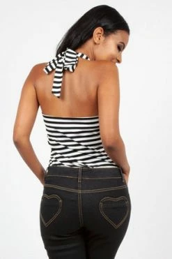 Voodoo Vixen Ronnie Stripe Halter Top -Clorhing Shop ronnie stripe halter top voodoo vixen 6 300x