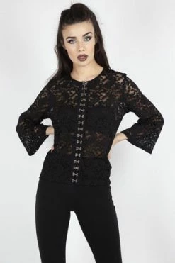 JAWBREAKER Ruffling Feathers Lace Top -Clorhing Shop ruffling feathers lace top jawbreaker 6 300x