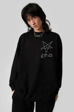 Long Clothing Satan Loves You Pocket Sweatshirt - Unisex