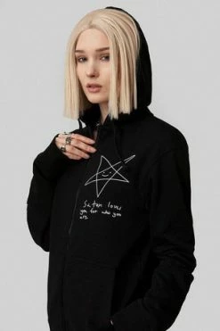 Long Clothing Satan Loves You Zip Hoodie - Unisex -Clorhing Shop satan loves you zip hoodie unisex long clothing 3 300x
