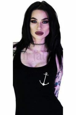 Dr Faust Seafarer White Anchors Black Mini Dress - Liv 3 Dr Faust Seafarer White Anchors Black Mini Dress - Liv -Clorhing Shop seafarer white anchors black mini dress liv dr faust 2 300x