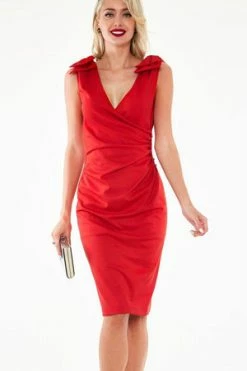 Voodoo Vixen Sheree Bow Shoulder Heart Button Dress 7 Voodoo Vixen Sheree Bow Shoulder Heart Button Dress -Clorhing Shop sheree bow shoulder heart button dress voodoo vixen 3 300x