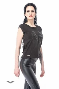 QUEEN OF DARKNESS Shirt With Print Transparent Wings On The Back -Clorhing Shop shirt with print transparent wings on the back queen of darkness 3 300x