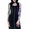 Dr Faust Silver Moon Crescent Black Mini Dress - Robbie