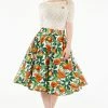 Voodoo Vixen Cherie Tropical Fruit Print Flare Skirt