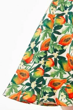 Voodoo Vixen Cherie Tropical Fruit Print Flare Skirt -Clorhing Shop ska 3632 bi 04 300x