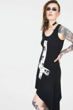 JAWBREAKER Skull Cross Witchy Dress With Back Ties -Clorhing Shop skull cross witchy dress with back ties dra 9473 02.1146 300x