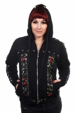 Banned Skull Rose Corset Hoodie