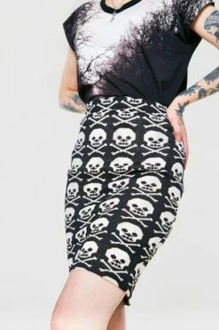 JAWBREAKER Skulls Knitted Skirt -Clorhing Shop skulls knitted skirt jawbreaker 3 300x