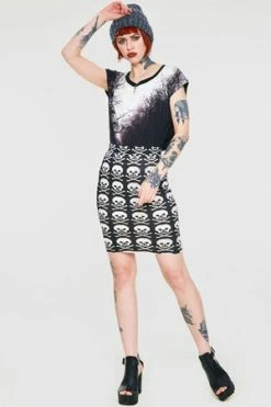 JAWBREAKER Skulls Knitted Skirt -Clorhing Shop skulls knitted skirt jawbreaker 5 300x