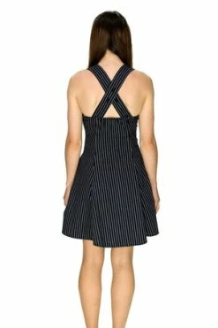 Clorhing Shop -Clorhing Shop slimming pinstripe black white mini dress gia dr faust 2 300x