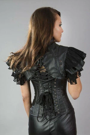 Burleska Sonya Steampunk Bolero Shrug In Black Matte 2 Burleska Sonya Steampunk Bolero Shrug In Black Matte - Image 2