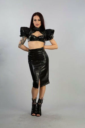 Burleska Sonya Steampunk Bolero Shrug In Black Matte 3 Burleska Sonya Steampunk Bolero Shrug In Black Matte - Image 3