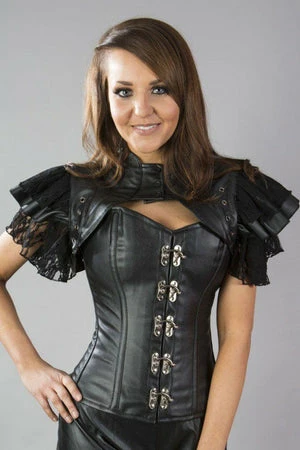 Burleska Sonya Steampunk Bolero Shrug In Black Matte 1 Burleska Sonya Steampunk Bolero Shrug In Black Matte
