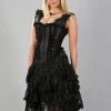 Burleska Sophia Knee Length Burlesque Corset Dress In King Brocade