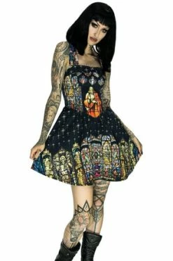 Dr Faust Stained Windows Pattern Jesus Mini Dress - Jillian