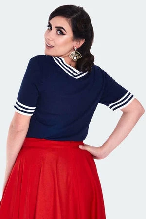 Voodoo Vixen Stripe Neckline Short Sleeve Top 2 Voodoo Vixen Stripe Neckline Short Sleeve Top - Image 2