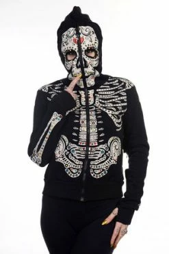 Banned Sugar Skull Hoodie -Clorhing Shop sugar skull hoodie banned 3 300x