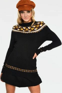 Voodoo Vixen Farrow Heart And Flower Graphic Sweater