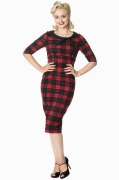 Banned Take Me To Paris Tie Neck Dress