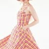 Voodoo Vixen Tami Sweetheart Neckline Flare Dress In Gingham
