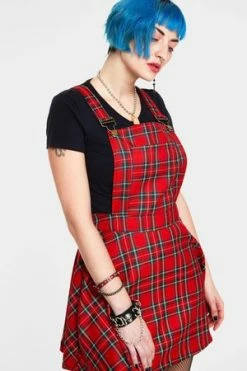 JAWBREAKER Tartan Paint Plaid Overalls -Clorhing Shop tartan paint plaid overalls jawbreaker 3 300x