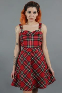 JAWBREAKER Tartan Troublemaker Dungaree Style Dress -Clorhing Shop tartan troublemaker dungaree style dress jawbreaker 4 300x