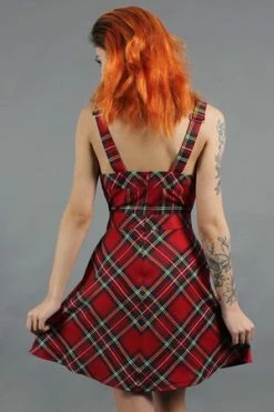 JAWBREAKER Tartan Troublemaker Dungaree Style Dress -Clorhing Shop tartan troublemaker dungaree style dress jawbreaker 5 300x