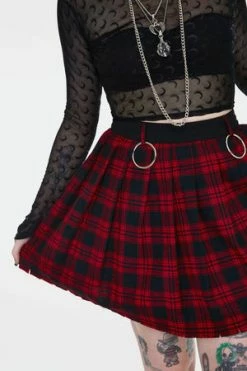 JAWBREAKER Teen Spirit Tartan Pleated Skirt -Clorhing Shop teen spirit red tartan pleated skirt ska 3740 04.995 300x