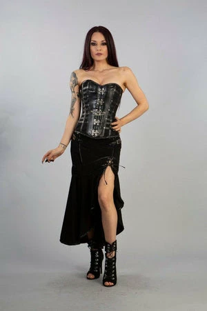 Burleska Temptress Long Skirt In Black Hosiery Cotton Mesh 3 Burleska Temptress Long Skirt In Black Hosiery Cotton Mesh - Image 3