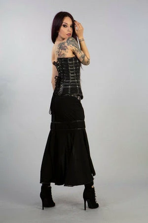 Burleska Temptress Long Skirt In Black Hosiery Cotton Mesh 4 Burleska Temptress Long Skirt In Black Hosiery Cotton Mesh - Image 4