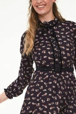 Voodoo Vixen Tessa Tie Neck Dress -Clorhing Shop tessa tie neck dress voodoo vixen 4 300x