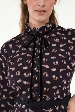 Voodoo Vixen Tessa Tie Neck Dress -Clorhing Shop tessa tie neck dress voodoo vixen 5 300x