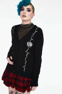JAWBREAKER Thorns & Roses Thumb Mitten Cardigan
