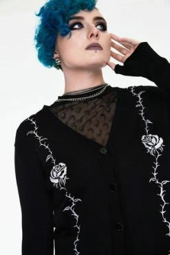 JAWBREAKER Thorns & Roses Thumb Mitten Cardigan -Clorhing Shop thorns roses thumb mitten cardigan caa 3552 02.965 300x