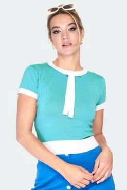 Voodoo Vixen Tie Neck SS Sweater