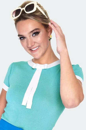 Voodoo Vixen Tie Neck SS Sweater 3 Voodoo Vixen Tie Neck SS Sweater - Image 3