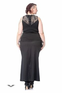 QUEEN OF DARKNESS Top With Lace Insert And Side Lacing -Clorhing Shop top with lace insert and side lacing queen of darkness 6 300x