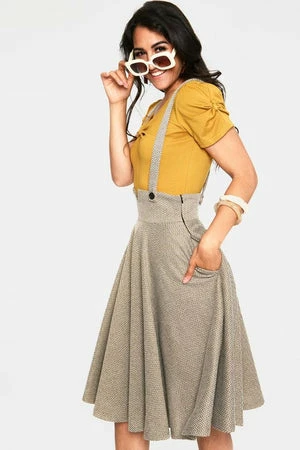 Voodoo Vixen Toyin Herringbone Overall Skirt 3 Voodoo Vixen Toyin Herringbone Overall Skirt - Image 3