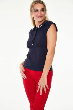 Voodoo Vixen Front Button Collar Top -Clorhing Shop tpa 2364 bi 02 300x