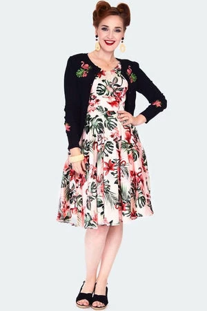 Voodoo Vixen Tropical Flamingo Emb Cardigan 5 Voodoo Vixen Tropical Flamingo Emb Cardigan - Image 5