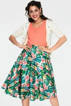 Voodoo Vixen Valentina Floral Tropical Print Skirt