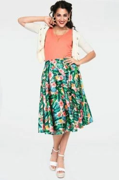 Voodoo Vixen Valentina Floral Tropical Print Skirt 12 Voodoo Vixen Valentina Floral Tropical Print Skirt -Clorhing Shop valentina floral tropical print skirt ska 3522 03.940 300x