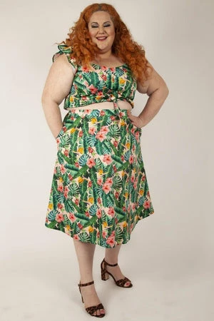 Voodoo Vixen Valentina Floral Tropical Print Skirt 8 Voodoo Vixen Valentina Floral Tropical Print Skirt - Image 8