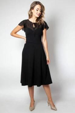 Voodoo Vixen Victoria Flutter Sleeve Dress -Clorhing Shop victoria flutter sleeve dress voodoo vixen 7 300x