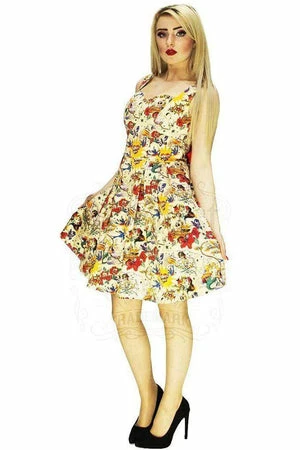 Dr Faust Vintage Tattoos 50s Retro Pastel Midi Dress - Faith 1 Dr Faust Vintage Tattoos 50s Retro Pastel Midi Dress - Faith