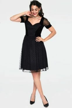 Voodoo Vixen Vonda Velvet Polka Dot Burnout Flared Dress 7 Voodoo Vixen Vonda Velvet Polka Dot Burnout Flared Dress -Clorhing Shop vonda velvet polka dot burnout flared dress dra 9229 01.927 300x
