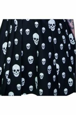 Dr Faust White Spooky Skulls Black Mini Dress - Corrie -Clorhing Shop white spooky skulls black mini dress corrie dr faust 3 300x