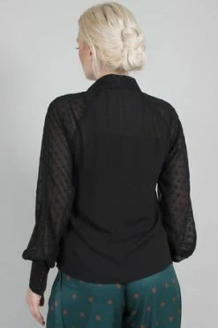 Voodoo Vixen Winona Neck Tie Chiffon Blouse -Clorhing Shop winona neck tie chiffon blouse voodoo vixen 5 300x