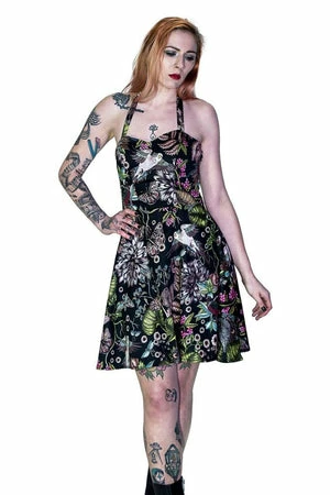Dr Faust Witch Night Garden Black Midi Dress - Marigold 1 Dr Faust Witch Night Garden Black Midi Dress - Marigold